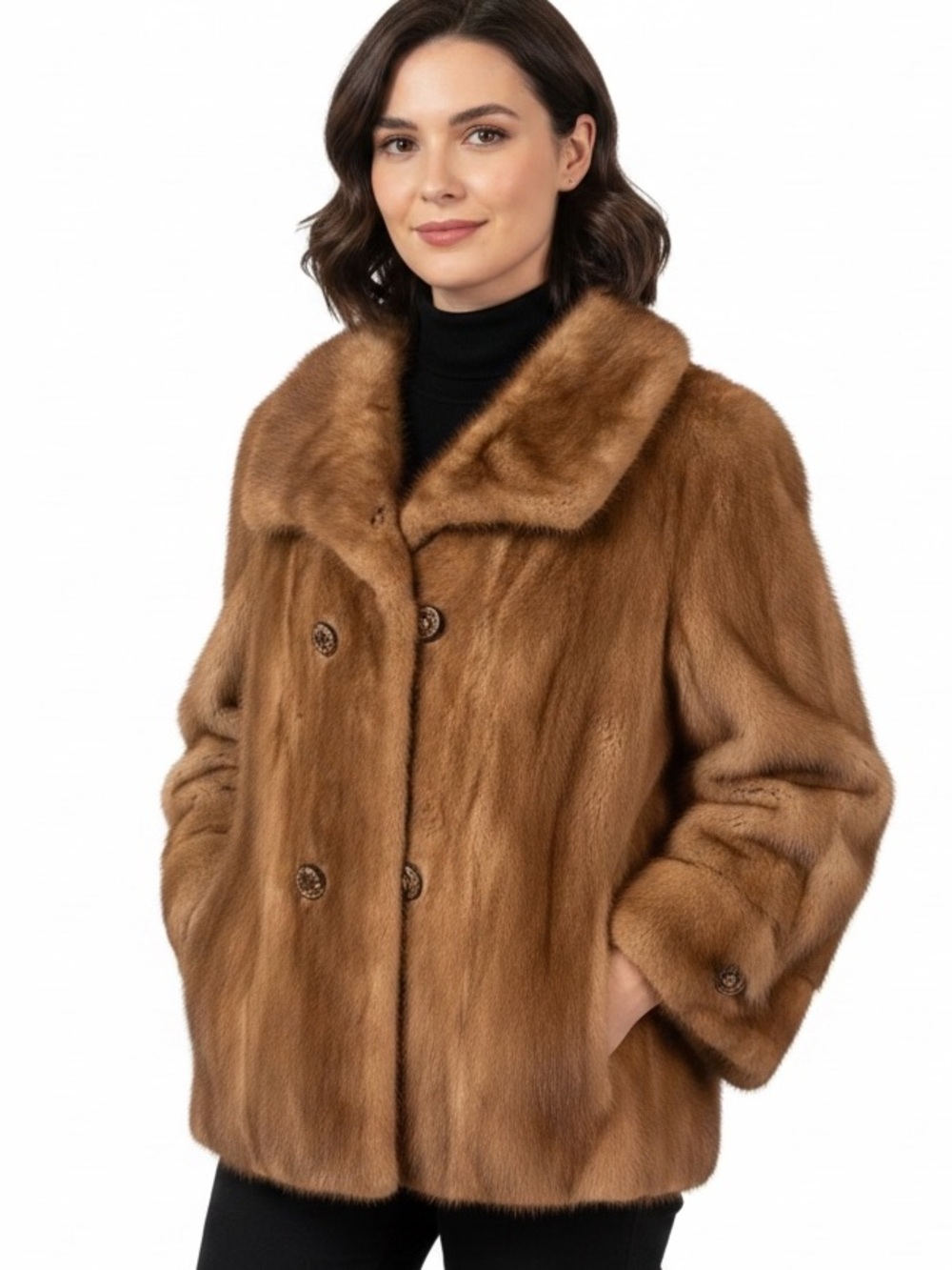Vintage WESTERN FURS Mink Fur Coat Cognac/Brown
20” chest. S/M